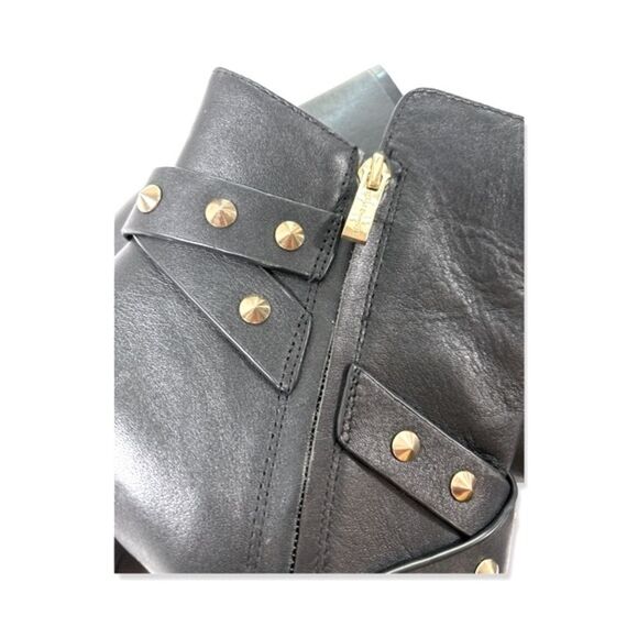 NWOT Nicole Miller Women's Black Leather Pointed Toe Side Zipper Ankle Bootie - Picture 7 of 8